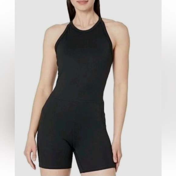New Prana Becksa Shortie Solid Black Romper M - Picture 1 of 9